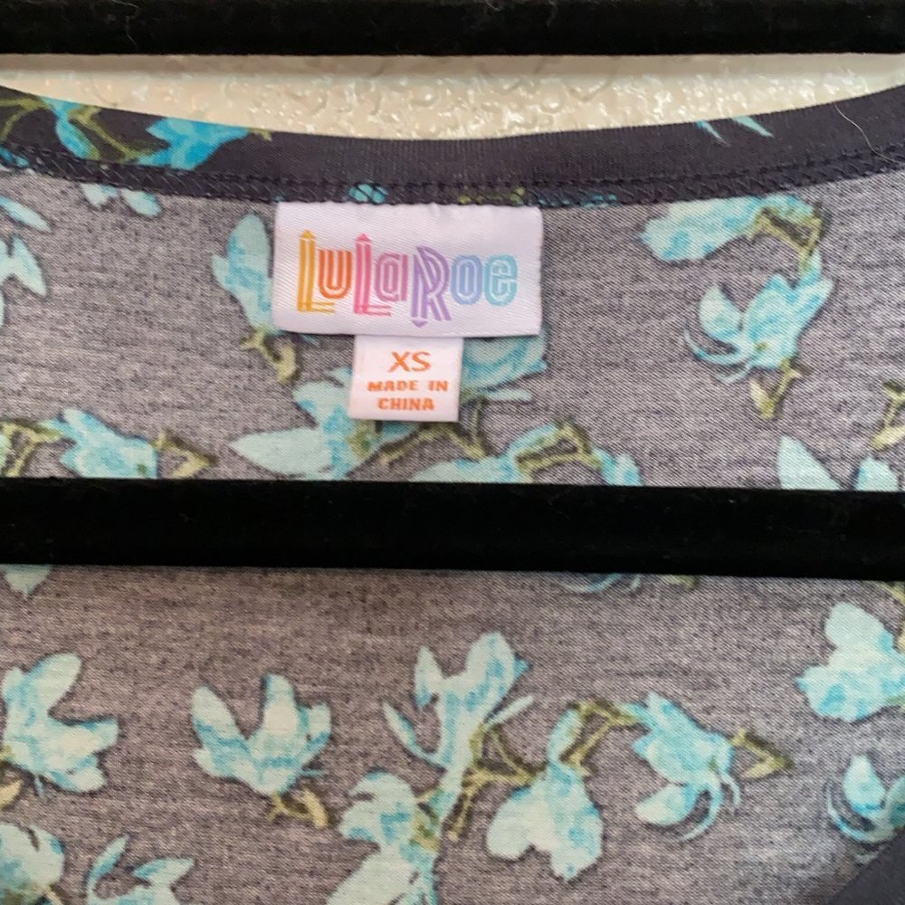 Lularoe Blue Floral Nicole Dress - Picture 2 of 7